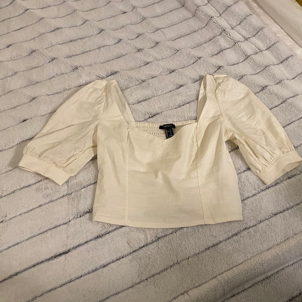 Girly Cream Crop Top